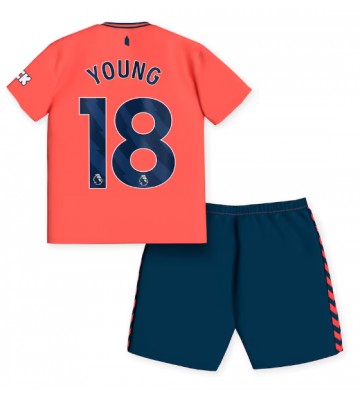Everton Ashley Young #18 Bortaställ Barn 2023-24 Kortärmad (+ Korta byxor)